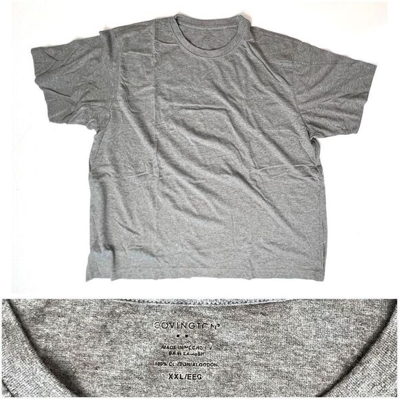 Covington Flannel Black Check Button Up Shirt & Grey T-Shirt Set Sz XXL Casual F - Picture 6 of 12